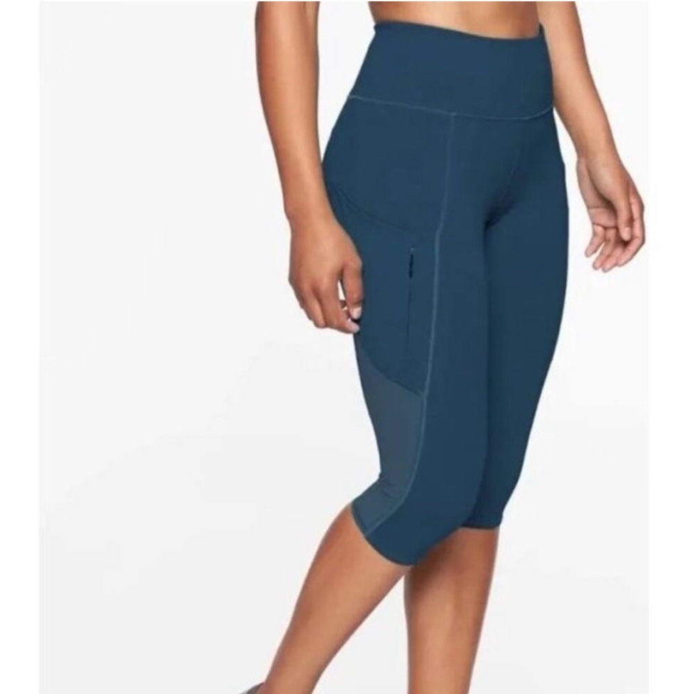 Athleta All In Crop Leggings Teal Salutation Size Medium